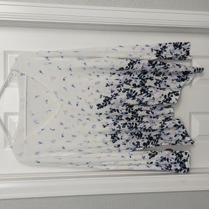 J Jill v neck floral linen blend sweater size XL